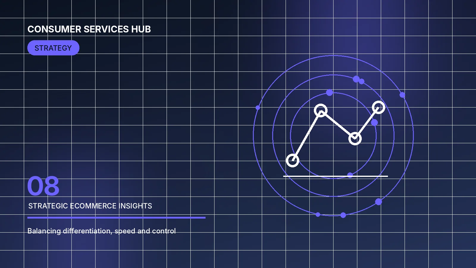 Abstract editorial illustration for the article “Build vs buy: how to decide which ecommerce technology to develop”.