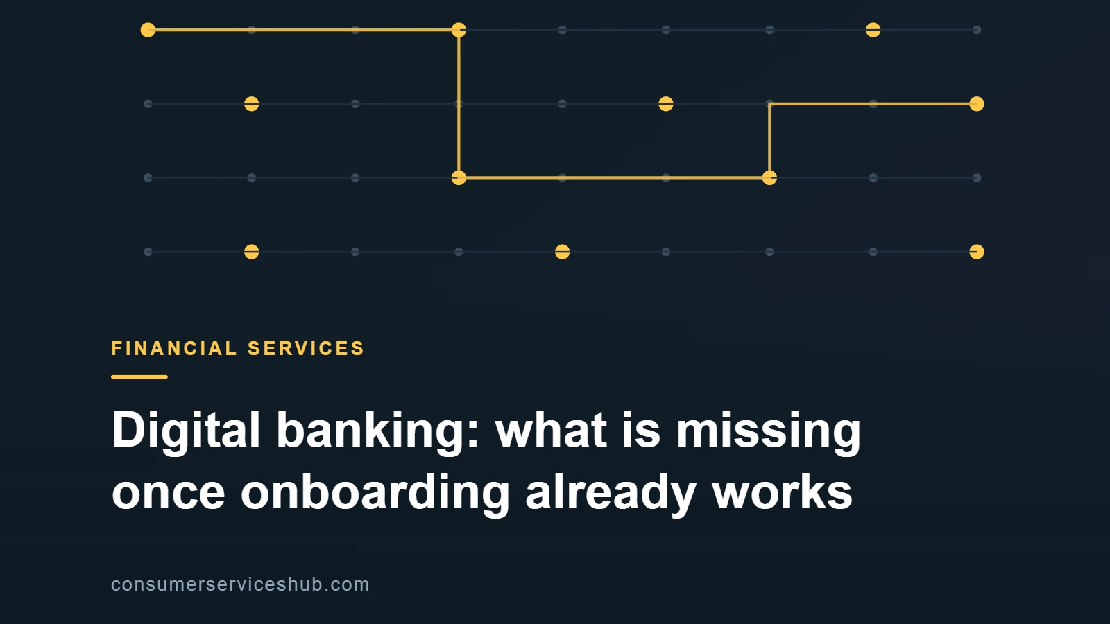 Abstract illustration of a connected node grid representing continuity in digital banking experience.