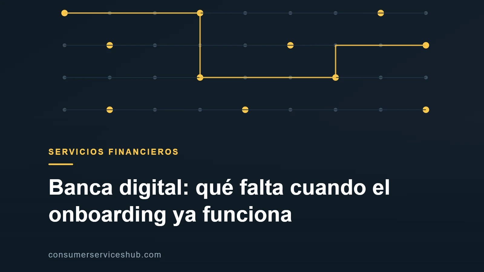 Ilustración abstracta de una retícula de nodos conectados que representa la continuidad de la experiencia bancaria digital.