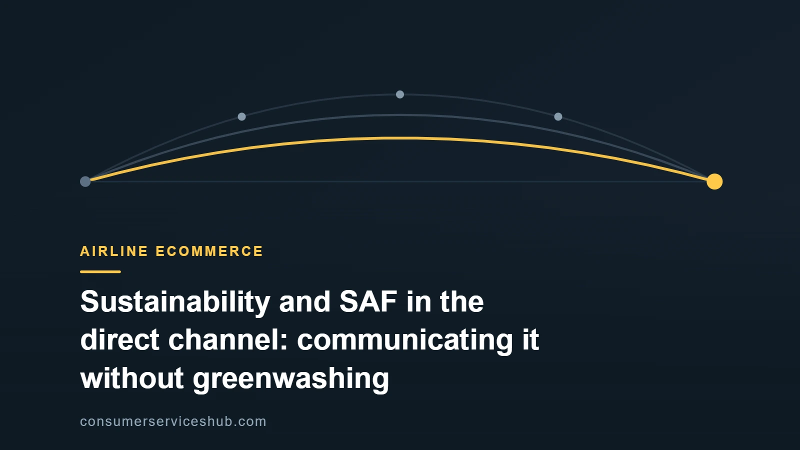 Abstract illustration of ascending curved trajectories representing an airline's evolving environmental commitment.